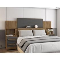 Cabeceira Casal Extensível com 2 Mesas de Cabeceira 4 Gavetas 2 Tomadas Síria