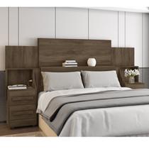 Cabeceira Casal Extensível com 2 Mesas de Cabeceira 4 Gavetas 2 Tomadas Síria