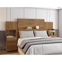 Cabeceira Casal Extensível com 2 Mesas de Cabeceira 4 Gavetas 2 Tomadas Síria