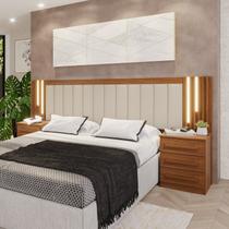 Cabeceira Casal Extensível Estofada com Led Luminous Yescasa Cabeceira Casal Extensível Estofada com Led Luminous Yescasa