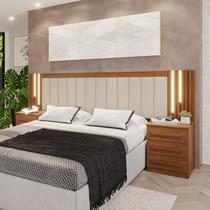 Cabeceira Casal Extensível Estofada com LED Luminous Yescasa
