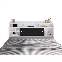 Cabeceira Casal Flex Elisa Conjunto Box 138cm Branca/preta