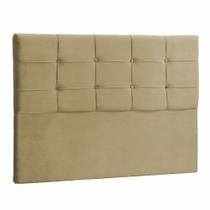 Cabeceira Casal Jordania 140 CM Suede Marfim - D A Decor
