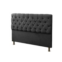 Cabeceira Casal King 190cm Para Cama Box Sofia Suede Preto - DS Estofados