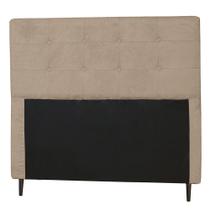 Cabeceira Casal King 193cm Para Cama Box Luna Suede Amassado Bege - DS Móveis