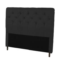 Cabeceira Casal King 193cm Para Cama Box Ravena material sintético Preto - DS Móveis