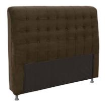 Cabeceira Casal King 195cm Ana Para Cama Box Suede Marrom - DS Móveis