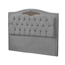 Cabeceira Casal King 195cm Decorativa Maitê Veludo Cinza - Montanaris Decor