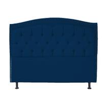 Cabeceira Casal King 195cm Para Cama Box Diana Suede Azul Marinho - DS Estofados