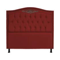 Cabeceira Casal King 195cm Para Cama Box Greta Suede Vermelho - DS Estofados