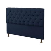 Cabeceira Casal King 195cm Para Cama Box Sofia Suede Azul Marinho - DS Estofados