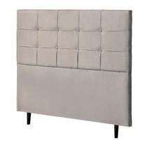 Cabeceira Casal King Bari 190cm Para Cama Box Suede Bege - DS Estofados