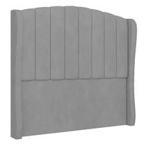 Cabeceira Casal King Cama Box 195cm Glenda I02 Veludo Cinza - Mpozenato