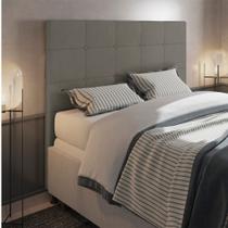 Cabeceira Casal King Cama Box 195cm para Quarto Stambul Suede Grafite M11 - D'Rossi