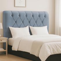 Cabeceira Casal King Cama Box Estofada Cristal 195 cm Veludo