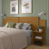 Cabeceira Casal King Queen Com Nichos Laterais Madeira Varias Cores Painel Moderno com Prateleiras Cabeceira Casal King Queen Com Nichos Laterais Madeira Varias Cores Painel Moderno com Prateleiras