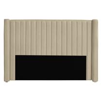 Cabeceira Casal King Size Estofada para Cama Box Alicia Veludo Bege