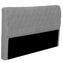 Cabeceira Casal King Size Estofada para Cama Box Glass Veludo Cinza