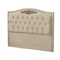 Cabeceira Casal King Size Estofada para Cama Box Maitê Veludo Bege