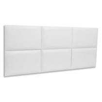Cabeceira Casal Kit 6 Placas Modelo Retangular - material sintético Branco Cabeceira Casal Kit 6 Placas Modelo Retangular - material sintético Branco