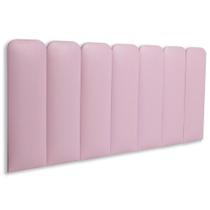 Cabeceira Casal Kit 7 Placas Modelo Arredondada - material sintético Rosa