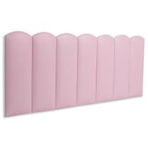 Cabeceira Casal Kit 7 Placas Modelo Nuvem - material sintético Rosa Cabeceira Casal Kit 7 Placas Modelo Nuvem - material sintético Rosa