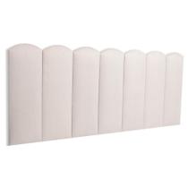 Cabeceira Casal Kit 7 Placas Modelo Nuvem - Suede Creme / Off White