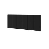 Cabeceira Casal Laura 1.40 Almofadada Suede Preto