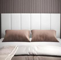 Cabeceira Casal Laura 1,40 Almofadada material sintético Branco Cabeceira Casal Laura 1,40 Almofadada material sintético Branco