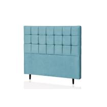 Cabeceira Casal Livia 140 CM Suede Azul Turquesa- D A Decor