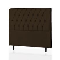 Cabeceira casal maria 140 cm suede marrom - ma decor
