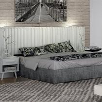 Cabeceira Casal Milano Ripado com 2 Mesa de cabeceira