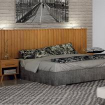 Cabeceira Casal Milano Ripado com 2 Mesa de cabeceira