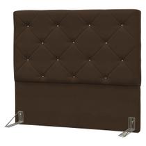 Cabeceira Casal Oásis 140 cm Suede Liso Marrom Chocolate - D'Monegatto