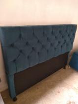 Cabeceira casal Padrão Azul Celeste