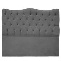 Cabeceira Casal para Cama Box Estofada Dunas Veludo Cinza Escuro Cabeceira Casal para Cama Box Estofada Dunas Veludo Cinza Escuro