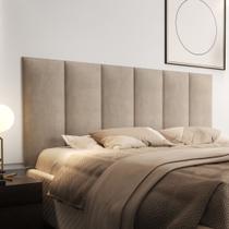 Cabeceira Casal para Cama Box Estofada Julia 1.40m - Suede Bege