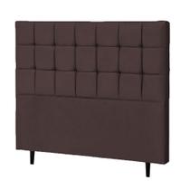 Cabeceira Casal Parma 140cm Para Cama Box Suede Marrom - DS Estofados