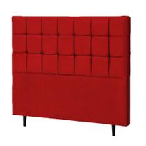 Cabeceira Casal Parma 140cm Para Cama Box Suede Vermelho - DS Móveis