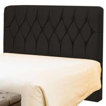 Cabeceira Casal Pérola 140 CM Suede Preto - D A Decor