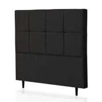 Cabeceira Casal Poliana 140 CM Suede Preto - D A Decor Cabeceira Casal Poliana 140 CM Suede Preto - D A Decor