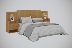 Cabeceira Casal/Queen 1,40/1,60M Rubi Extensível com 2 Mesas de Cabeceira - D Doro