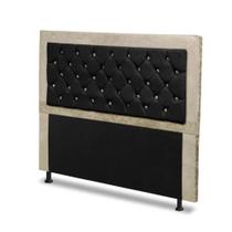 Cabeceira Casal Queen 160 cm Para Cama Box Berlim Suede Marfim/Preto - SA Móveis