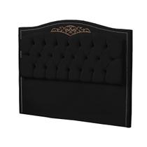 Cabeceira Casal Queen 160cm Decorativa Maitê Veludo Preto - Montanaris Decor