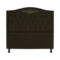 Cabeceira Casal Queen 160cm Para Cama Box Greta Suede Marrom - DS Estofados