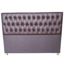 Cabeceira Casal Queen 160cm Para Cama Box Sofia material sintético Marrom - DS Móveis