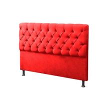 Cabeceira Casal Queen 160cm Para Cama Box Sofia Suede Vermelho - DS Móveis