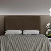 Cabeceira Casal Queen Cama Box 160cm para Quarto Ametista Suede Marrom M11 - D'Rossi Cabeceira Casal Queen Cama Box 160cm para Quarto Ametista Suede Marrom M11 - D'Rossi