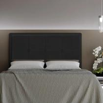 Cabeceira Casal Queen Cama Box 160cm para Quarto Ametista Suede Preto M11 - D'Rossi Cabeceira Casal Queen Cama Box 160cm para Quarto Ametista Suede Preto M11 - D'Rossi