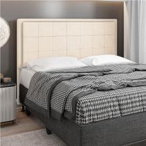 Cabeceira Casal Queen Cama Box 160cm para Quarto Onix Suede Bege M11 - D'Rossi